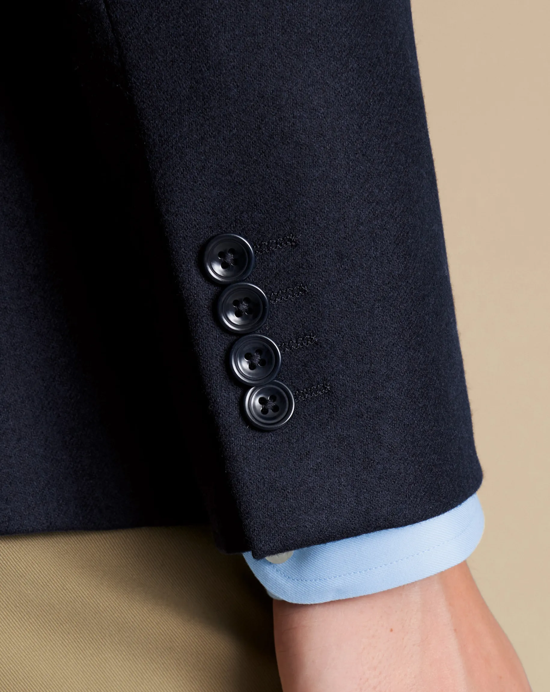 Blazers|Navy<Charles Tyrwhitt Twill Wool Jacket - Navy