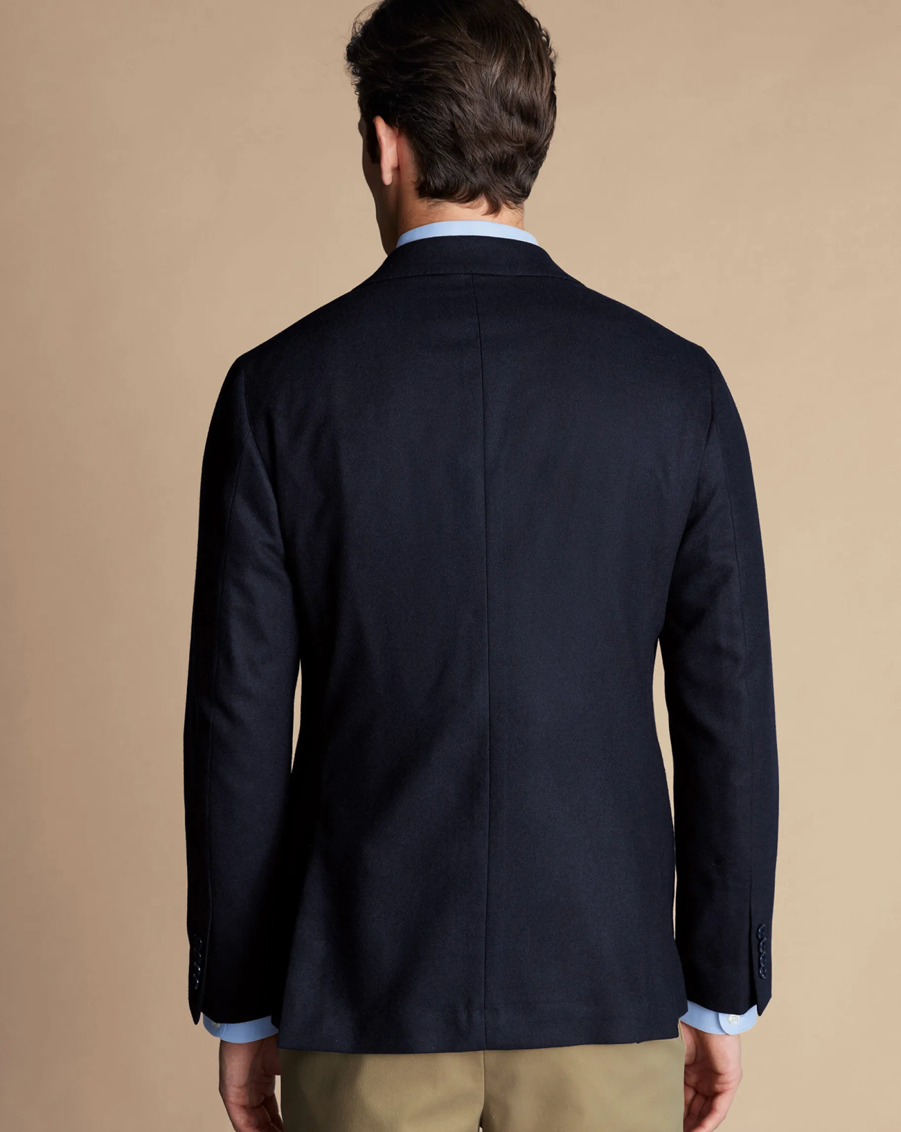 Blazers|Navy<Charles Tyrwhitt Twill Wool Jacket - Navy