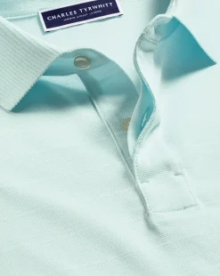Golf polos|green<Charles Tyrwhitt Tyrwhitt Cool Polo - Pale Teal Green