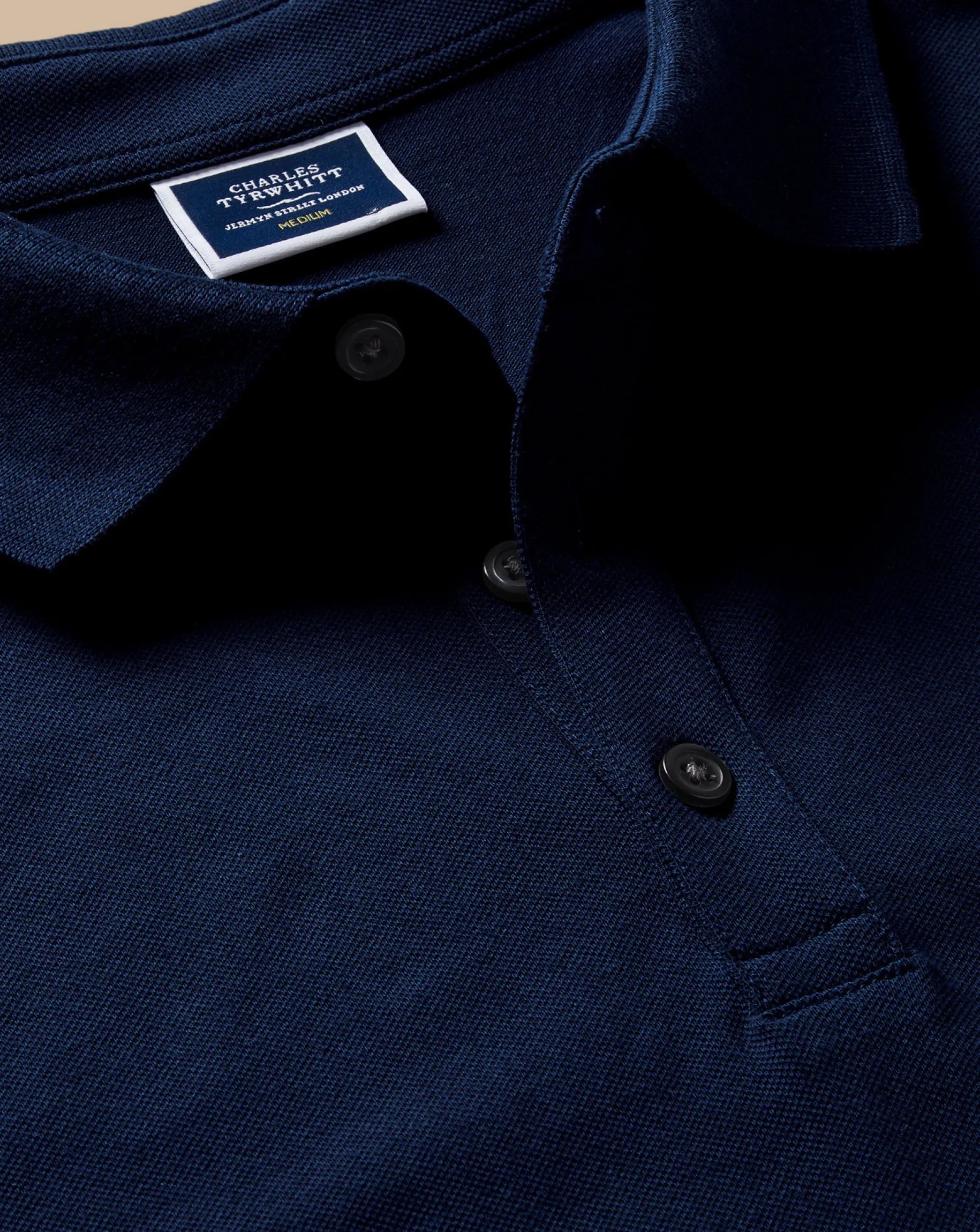 Blue Shirts|Blue<Charles Tyrwhitt Tyrwhitt Long Sleeve Pique Polo - Navy