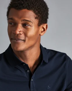 Blue Shirts|Blue<Charles Tyrwhitt Tyrwhitt Long Sleeve Pique Polo - Navy