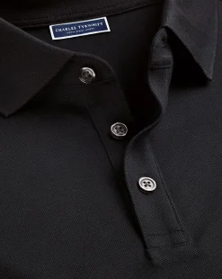 Golf polos|Black<Charles Tyrwhitt Tyrwhitt Pique Polo - Black