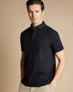 Golf polos|Black<Charles Tyrwhitt Tyrwhitt Pique Polo - Black