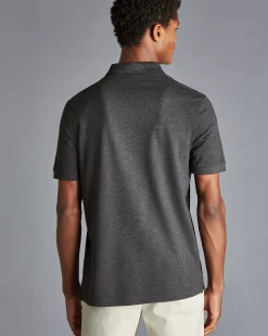 Golf polos|Grey<Charles Tyrwhitt Tyrwhitt Pique Polo - Dark Grey Marl