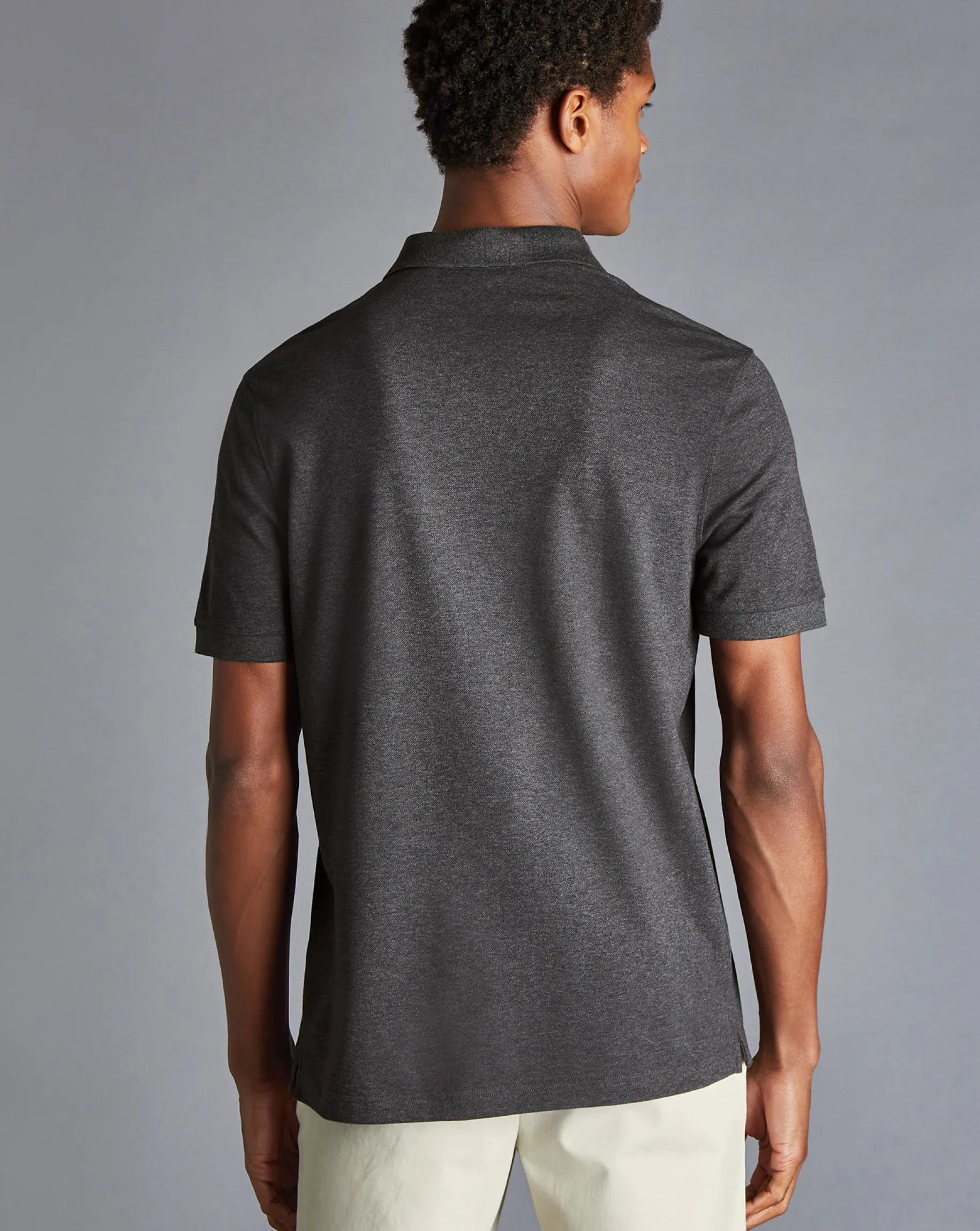 Golf polos|Grey<Charles Tyrwhitt Tyrwhitt Pique Polo - Dark Grey Marl