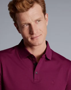 Pink Shirts|Short Sleeve polos<Charles Tyrwhitt Tyrwhitt Pique Polo - Dark Pink