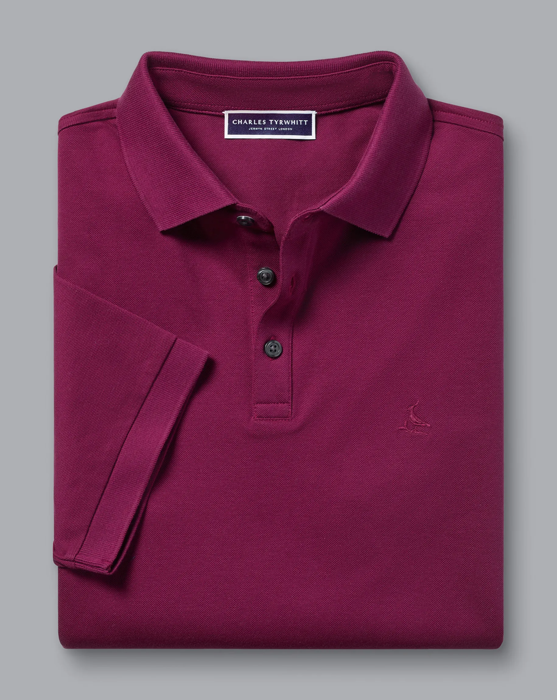 Pink Shirts|Short Sleeve polos<Charles Tyrwhitt Tyrwhitt Pique Polo - Dark Pink
