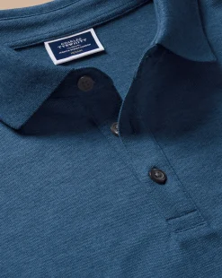 Blue Shirts|Golf polos<Charles Tyrwhitt Tyrwhitt Pique Polo - Marl Indigo