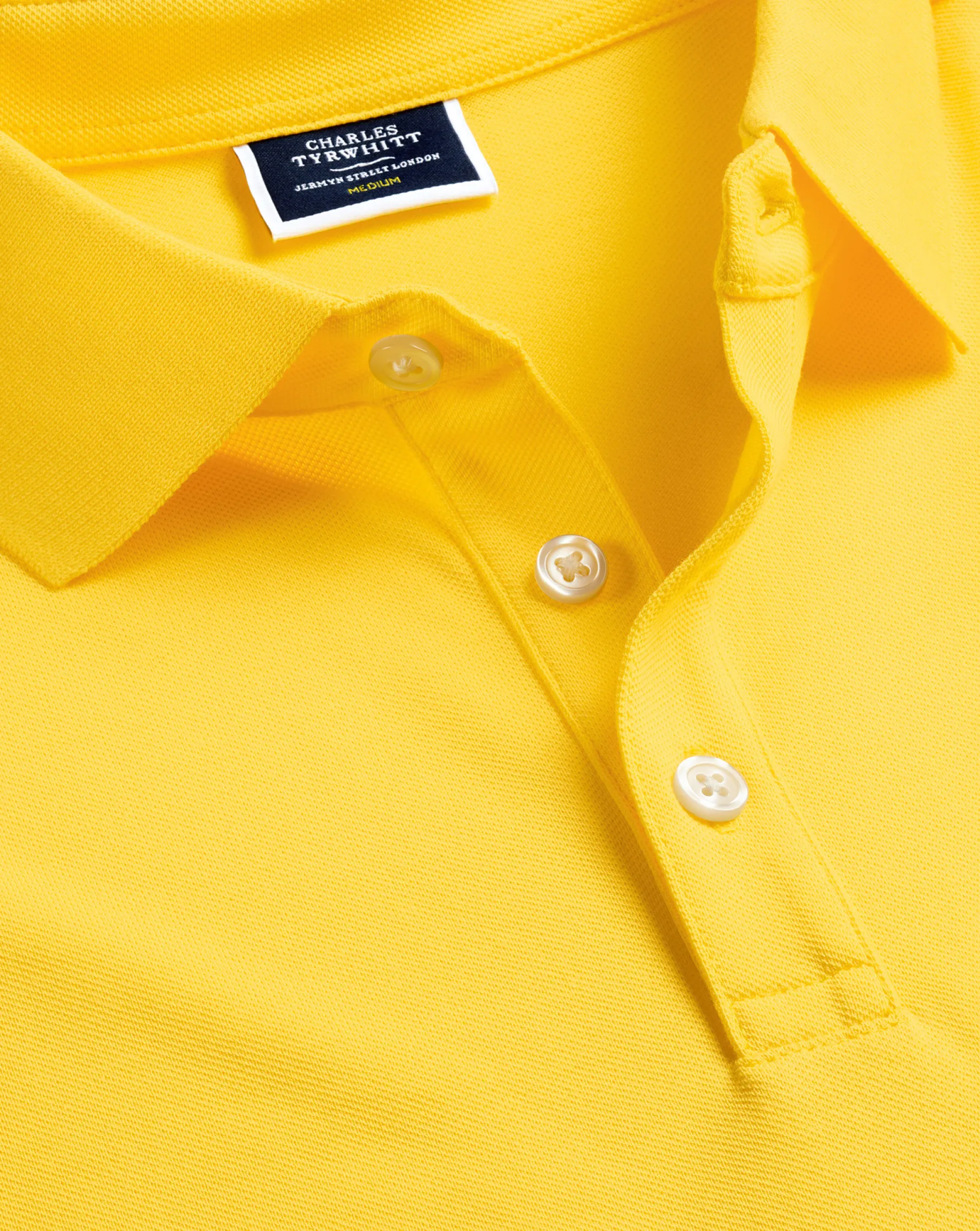 Short Sleeve polos|Polos<Charles Tyrwhitt Tyrwhitt Pique Polo - Lemon Lemon Yellow