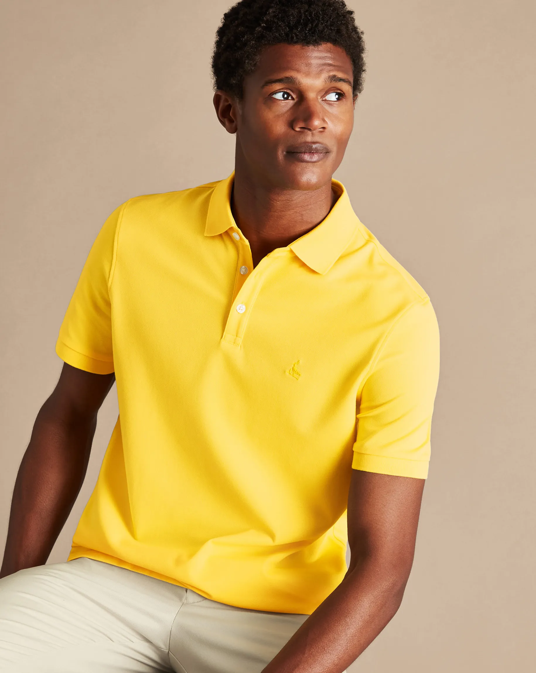 Short Sleeve polos|Polos<Charles Tyrwhitt Tyrwhitt Pique Polo - Lemon Lemon Yellow