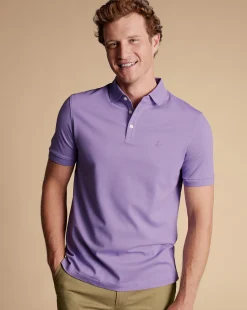Golf polos|Short Sleeve polos<Charles Tyrwhitt Tyrwhitt Pique Polo - Purple Lilac