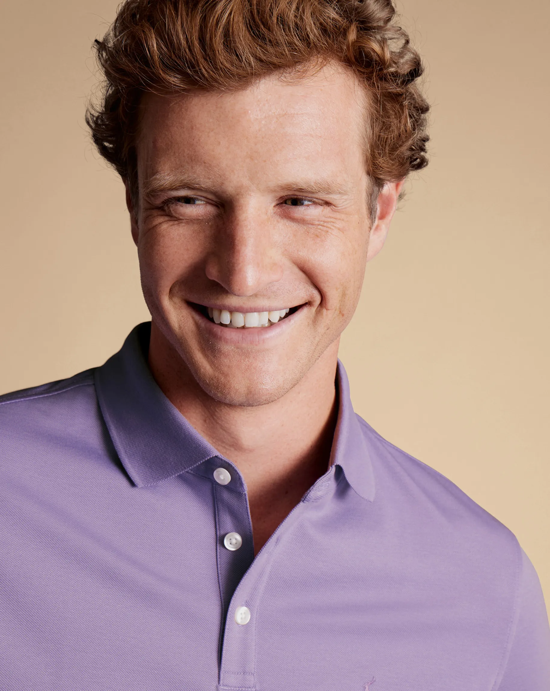 Golf polos|Short Sleeve polos<Charles Tyrwhitt Tyrwhitt Pique Polo - Purple Lilac