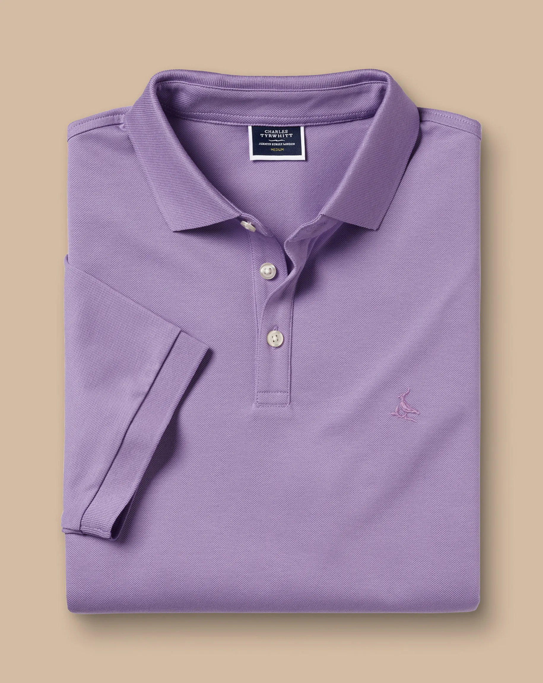Golf polos|Short Sleeve polos<Charles Tyrwhitt Tyrwhitt Pique Polo - Purple Lilac