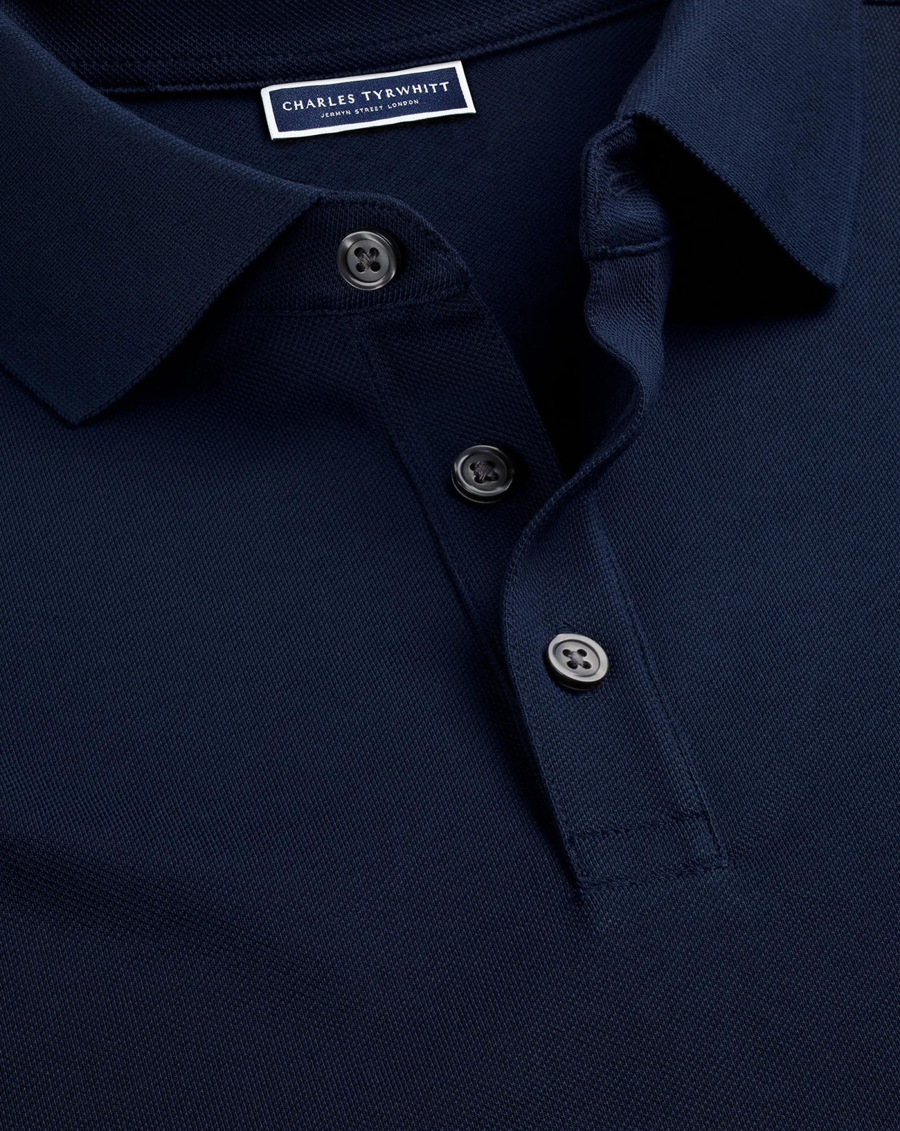 Blue Shirts|Golf polos<Charles Tyrwhitt Tyrwhitt Pique Polo - Navy