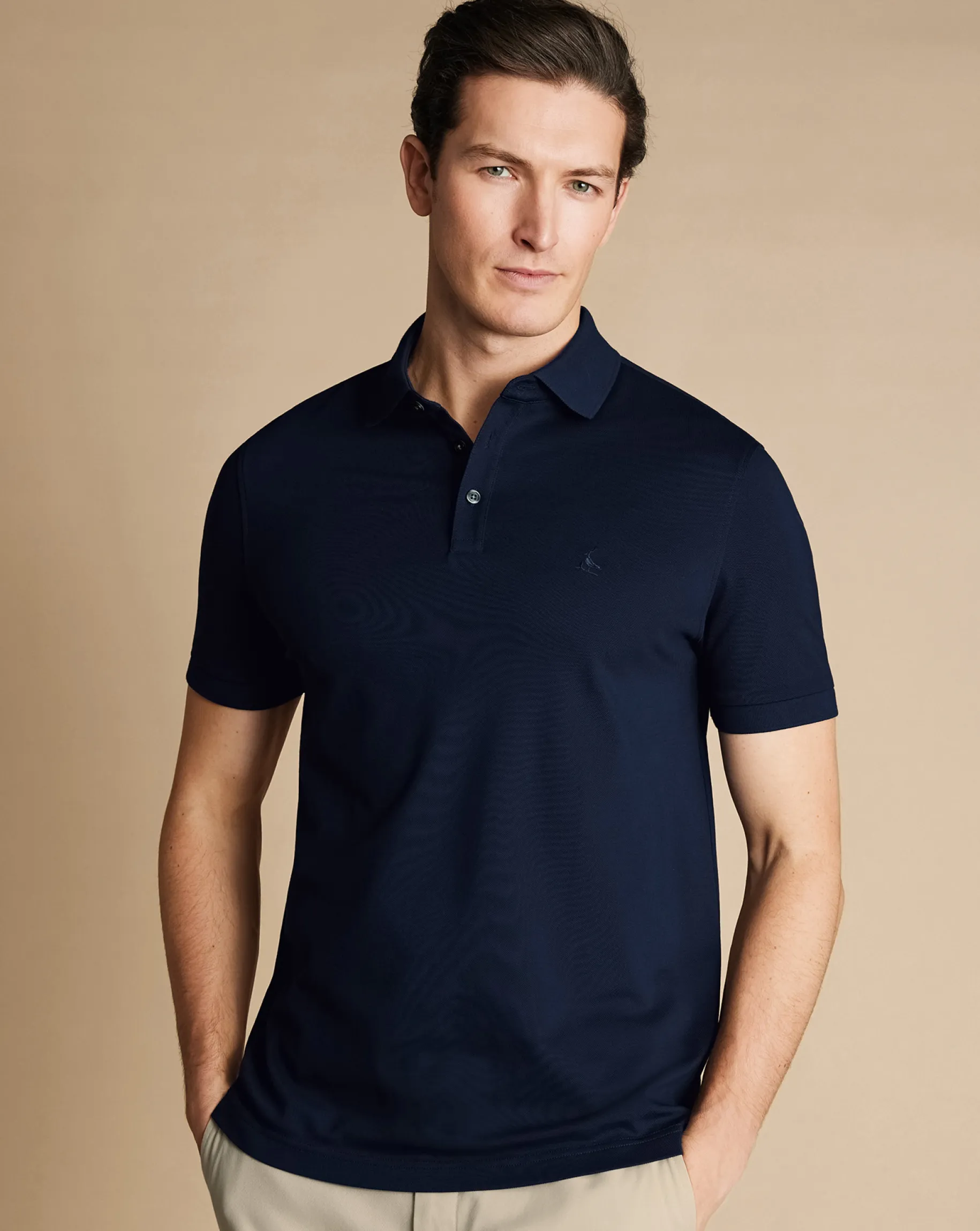 Blue Shirts|Golf polos<Charles Tyrwhitt Tyrwhitt Pique Polo - Navy