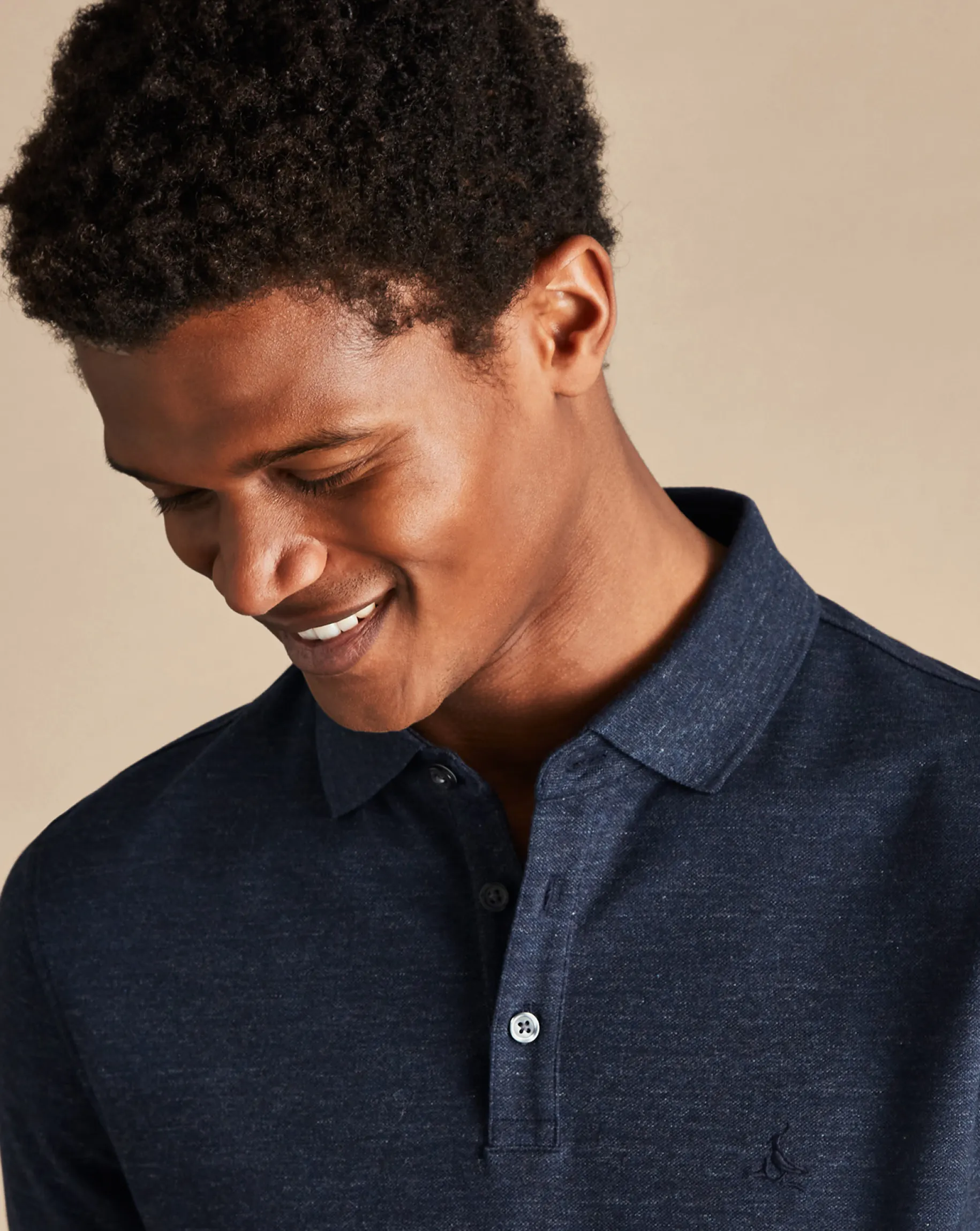 Golf polos|Blue Shirts<Charles Tyrwhitt Tyrwhitt Pique Polo - Navy Blue Melange