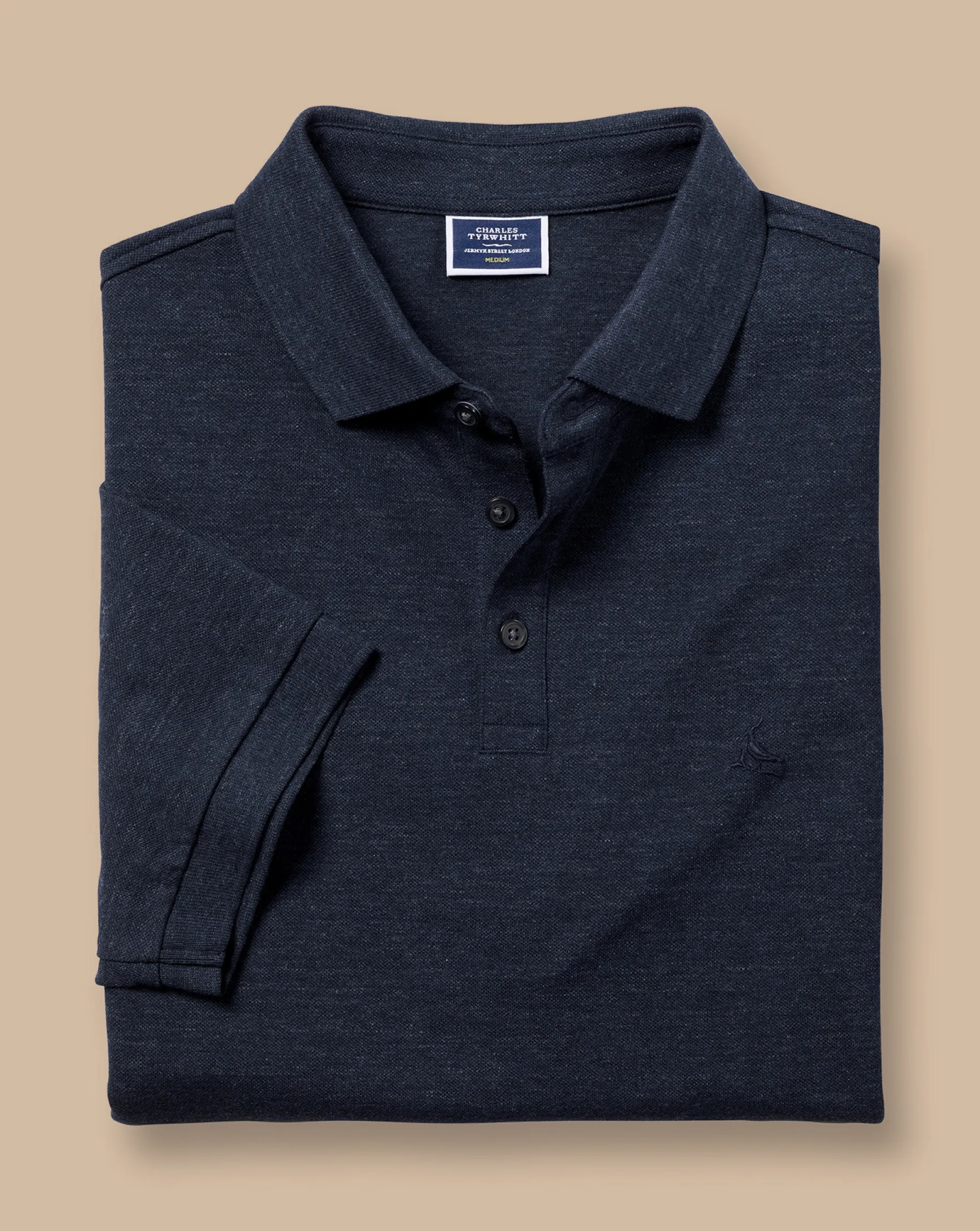 Golf polos|Blue Shirts<Charles Tyrwhitt Tyrwhitt Pique Polo - Navy Blue Melange