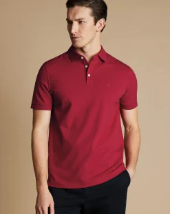 Golf polos|Short Sleeve polos<Charles Tyrwhitt Tyrwhitt Pique Polo - Red