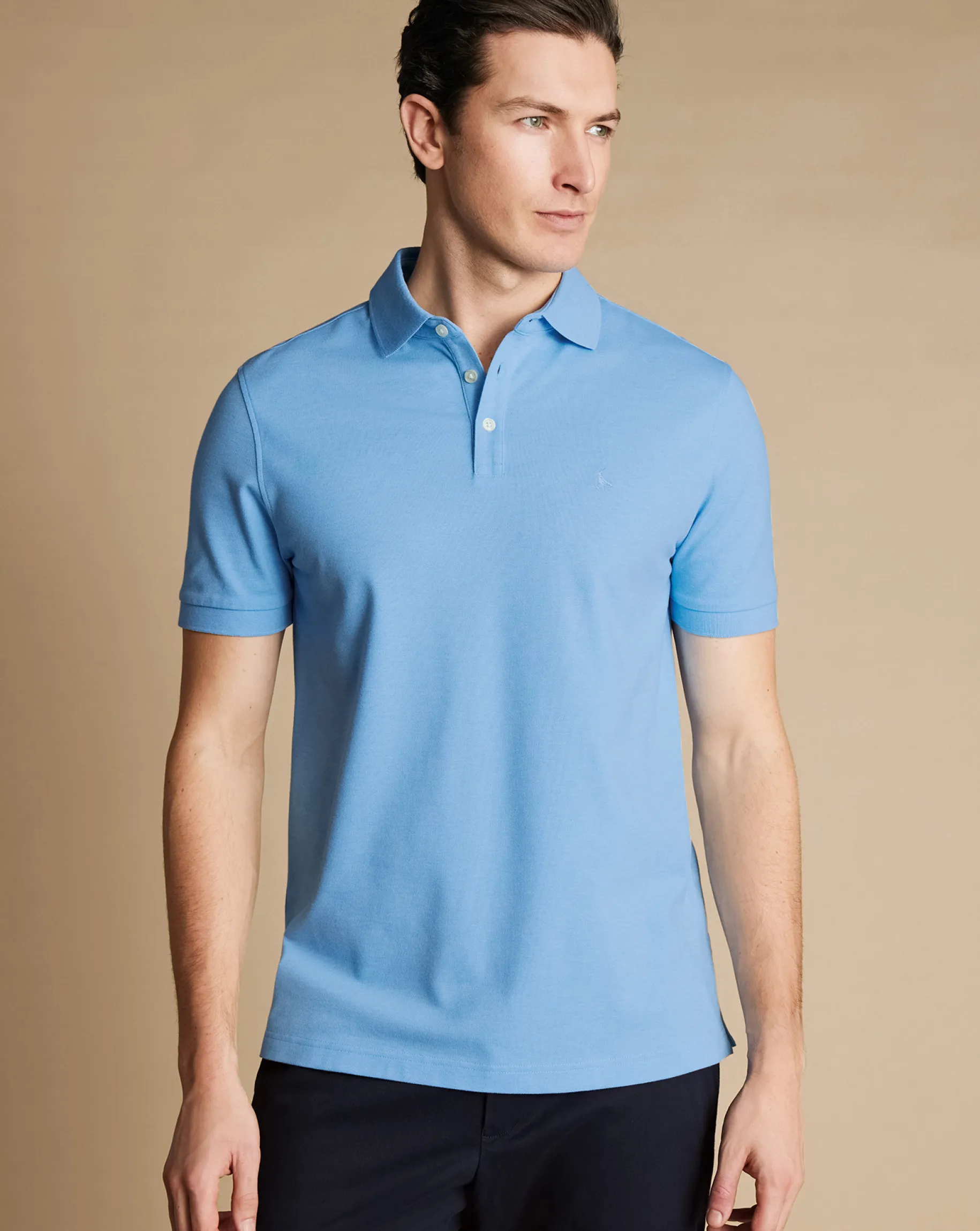 Blue Shirts|Golf polos<Charles Tyrwhitt Tyrwhitt Pique Polo - Sky Blue Sky and Blue