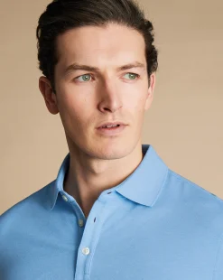 Blue Shirts|Golf polos<Charles Tyrwhitt Tyrwhitt Pique Polo - Sky Blue Sky and Blue