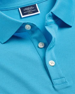 Shirt Sale|Polos<Charles Tyrwhitt Tyrwhitt Pique Polo - Turquoise Blue Light Turquoise