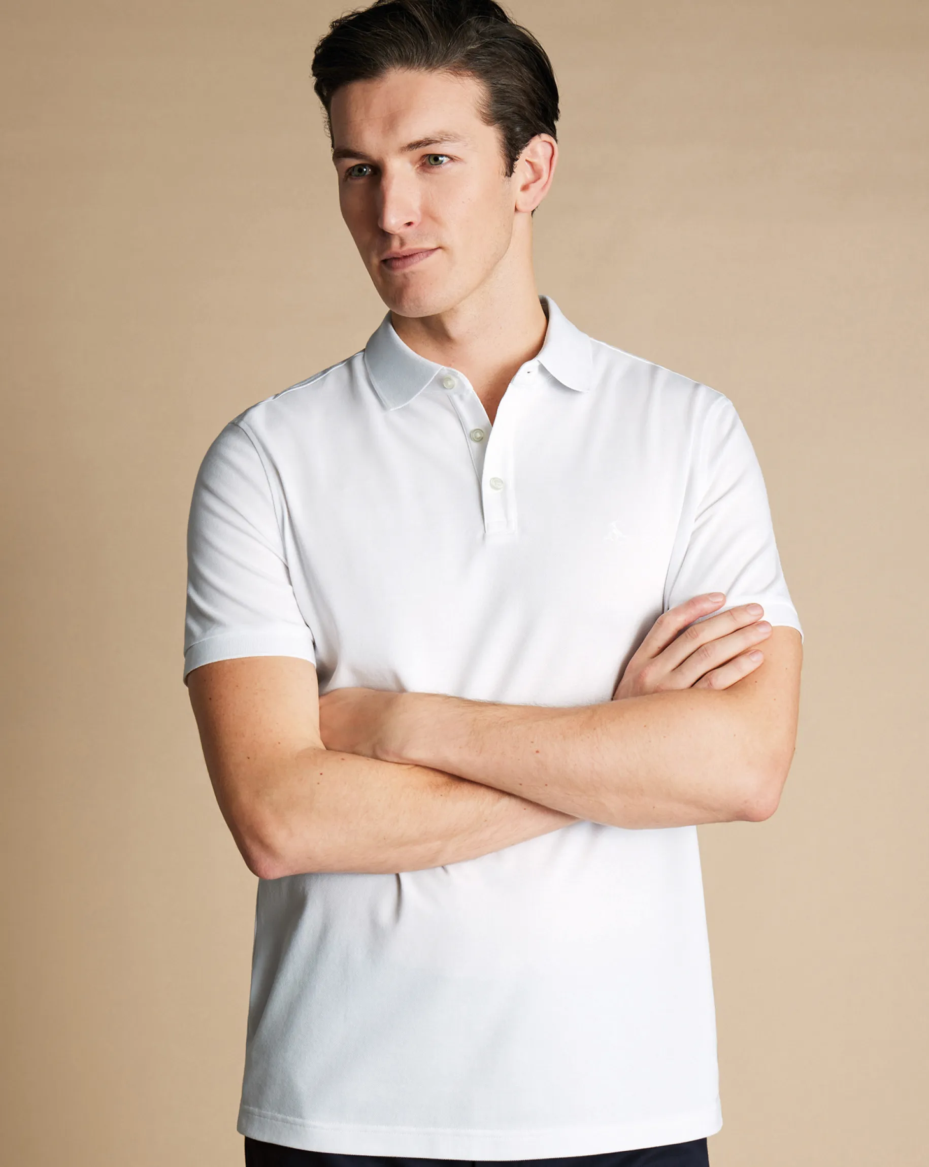 White Shirts|Golf polos<Charles Tyrwhitt Tyrwhitt Pique Polo - White