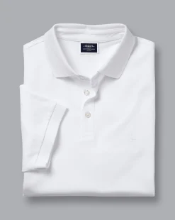 White Shirts|Golf polos<Charles Tyrwhitt Tyrwhitt Pique Polo - White