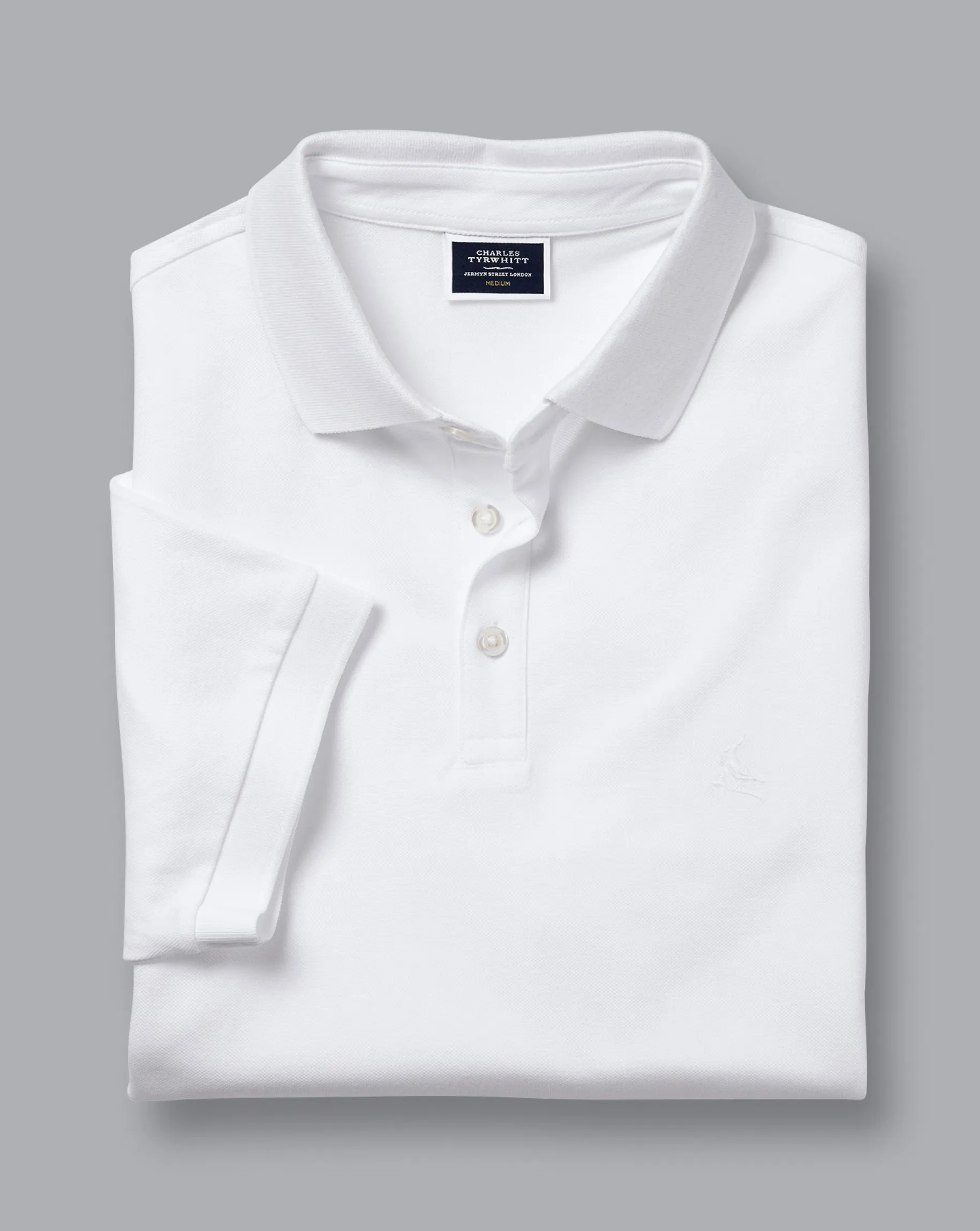 White Shirts|Golf polos<Charles Tyrwhitt Tyrwhitt Pique Polo - White