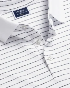 White Shirts|White<Charles Tyrwhitt Tyrwhitt Pique Polo - White & Navy White and Navy