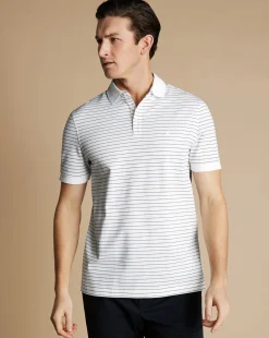 White Shirts|White<Charles Tyrwhitt Tyrwhitt Pique Polo - White & Navy White and Navy