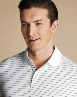White Shirts|White<Charles Tyrwhitt Tyrwhitt Pique Polo - White & Navy White and Navy
