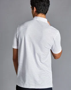 White Shirts|White<Charles Tyrwhitt Tyrwhitt Pique Polo - White & Navy White and Navy