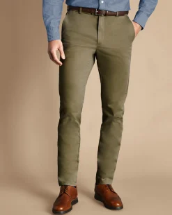 Golf Collection|Chinos<Charles Tyrwhitt Ultimate Non-Iron Chinos - Green Olive