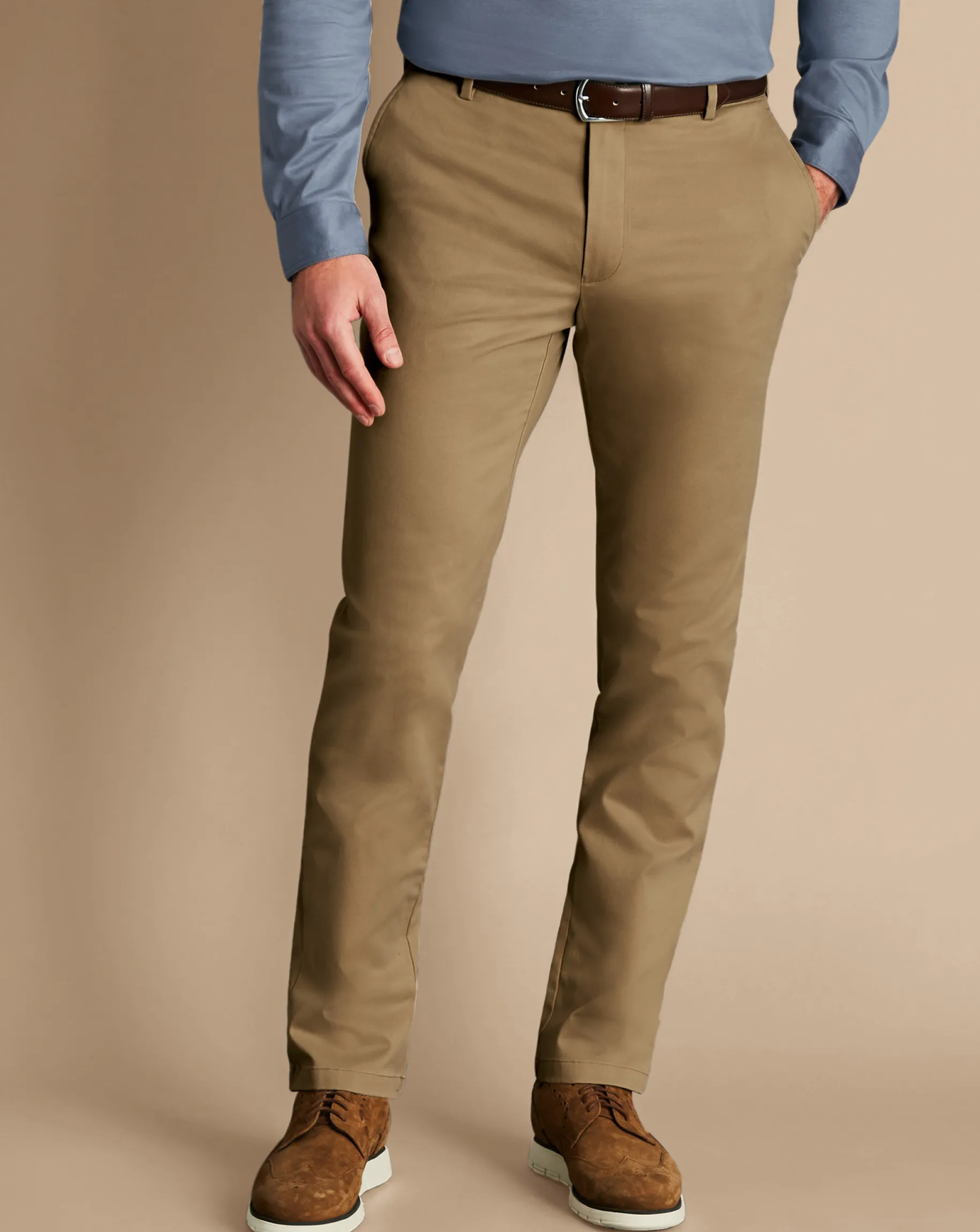 Extra Slim Fit Pants|Golf Collection<Charles Tyrwhitt Ultimate Non-Iron Chinos - Tan