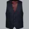 Vests<Charles Tyrwhitt Ultimate Performance Check Suit Vest - Navy