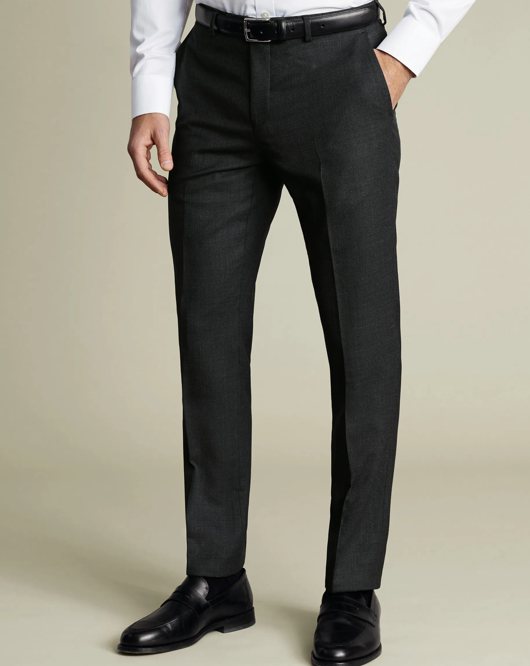Suit Pants<Charles Tyrwhitt Ultimate Performance End-on-End Suit Pants - Charcoal Grey