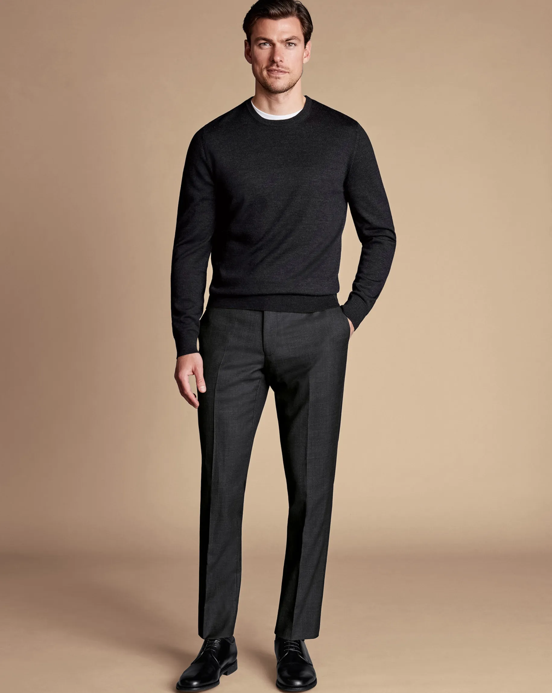 Suit Pants<Charles Tyrwhitt Ultimate Performance End-on-End Suit Pants - Charcoal Grey