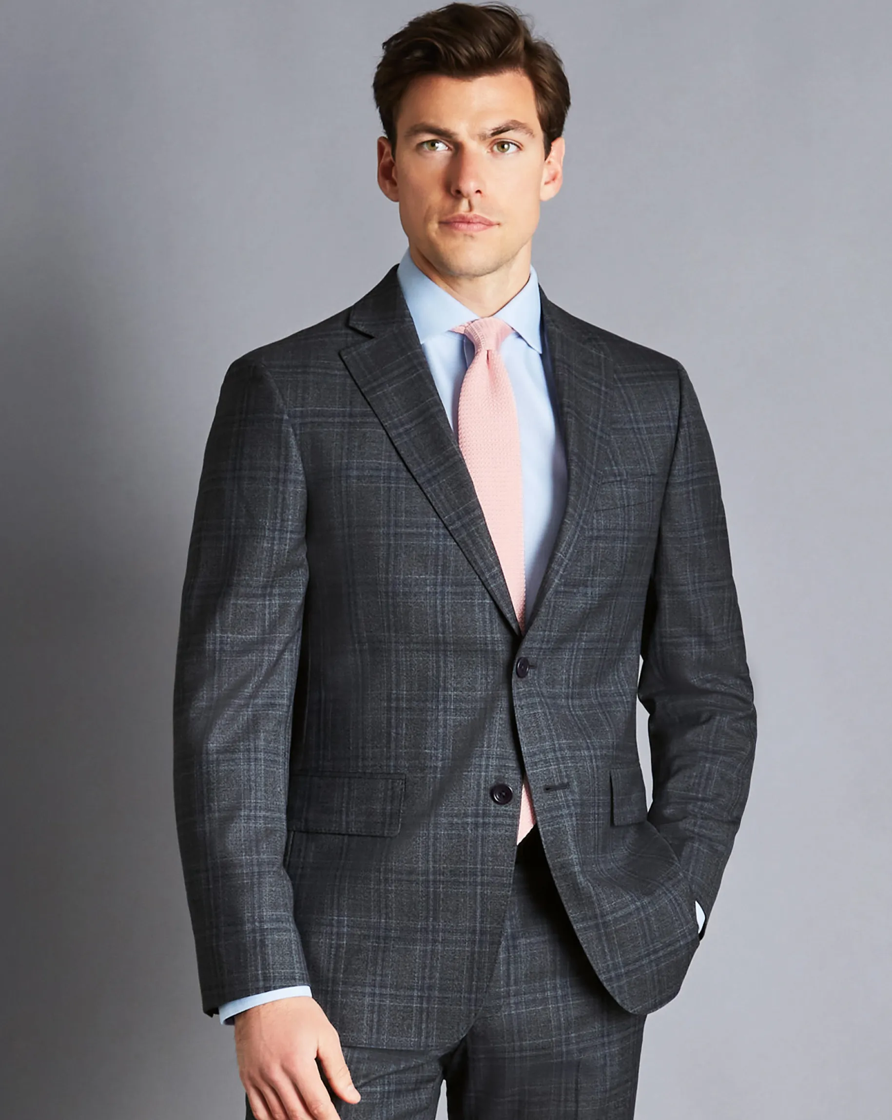 Suit Jackets|Blazers<Charles Tyrwhitt Ultimate Performance Prince of Wales Check Suit Jacket - Steel Blue