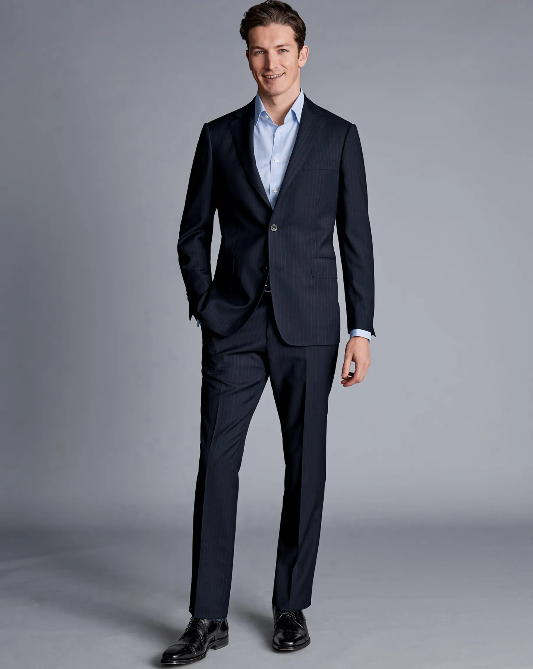 Suit Pants|Pants & Shorts<Charles Tyrwhitt Ultimate Performance Stripe Suit Pants - Navy