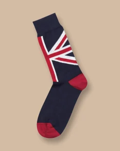 Socks<Charles Tyrwhitt Union Jack Socks - Navy Navy and Red