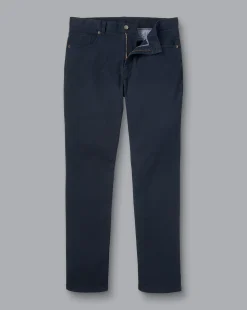 Pants & Shorts<Charles Tyrwhitt Washed Texture 5 Pocket Pants - Navy