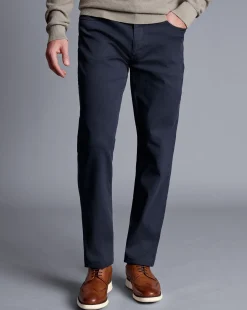 Pants & Shorts<Charles Tyrwhitt Washed Texture 5 Pocket Pants - Navy