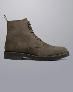 Boots|Brown Shoes<Charles Tyrwhitt Waxed Suede Boots - Light Brown
