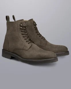 Boots|Brown Shoes<Charles Tyrwhitt Waxed Suede Boots - Light Brown