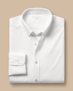 Casual Shirts|Non-Iron Shirts<Charles Tyrwhitt 4-Way Stretch Jersey Shirt - White