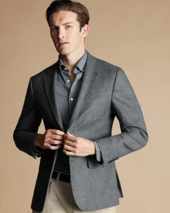 Casual Shirts|Non-Iron Shirts<Charles Tyrwhitt 4-Way Stretch Jersey Shirt - Flint Grey
