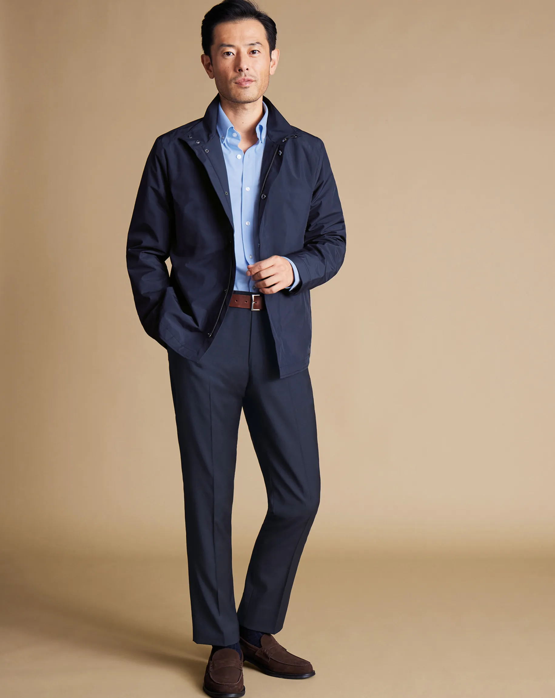 Coats|Raincoats<Charles Tyrwhitt Windbreaker - Denim Blue