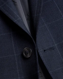 Suit Jackets|Blazers<Charles Tyrwhitt Windowpane Check Birdseye Travel Suit Jacket - Navy