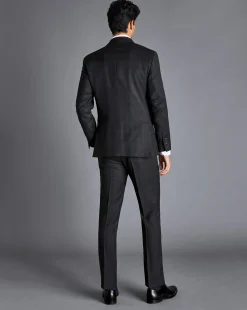 Suit Jackets|Blazers<Charles Tyrwhitt Windowpane Check Birdseye Travel Suit Jacket - Grey Charcoal