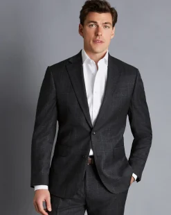 Suit Jackets|Blazers<Charles Tyrwhitt Windowpane Check Suit Jacket - Charcoal Grey